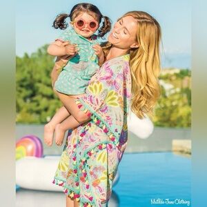 Matilda Jane Paisley Print multi-color Cotton Tunic Cover Up Sz S Colorful Beach